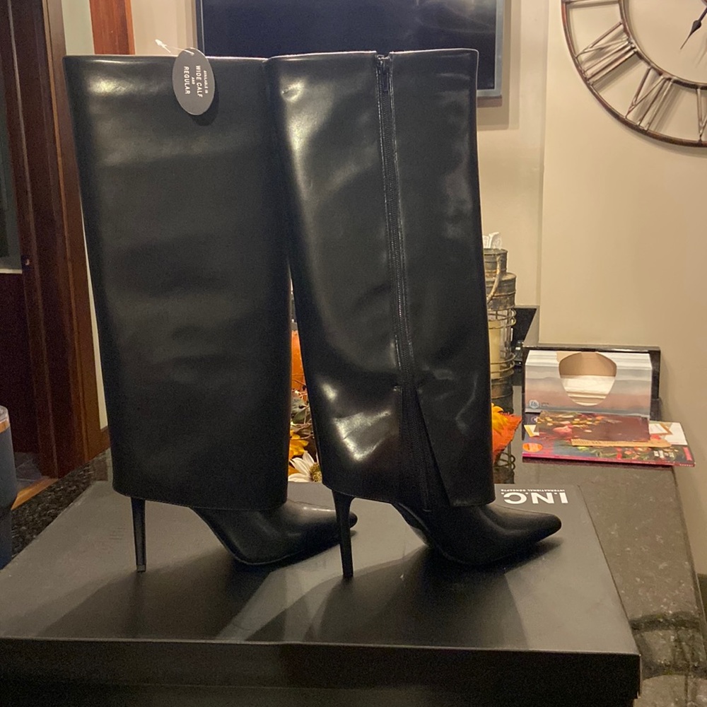 I.N.C. Skylar Fold Over Cuffed dress boots